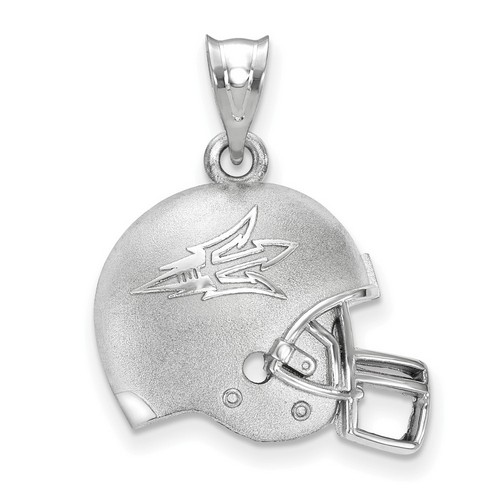 Arizona State University Sun Devils 3D Football helmet Logo in Sterling Silver