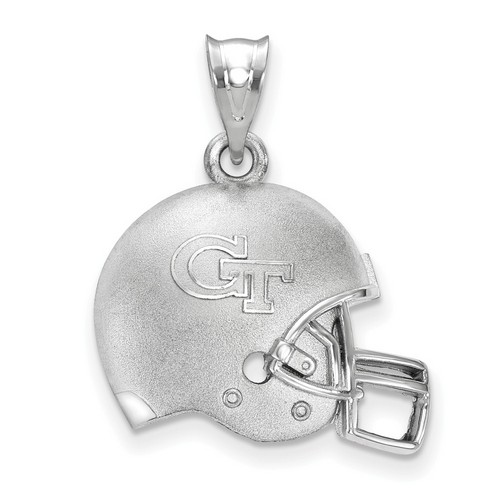 Georgia Tech Yellow Jackets 3D Football Helmet Logo in Sterling Silver