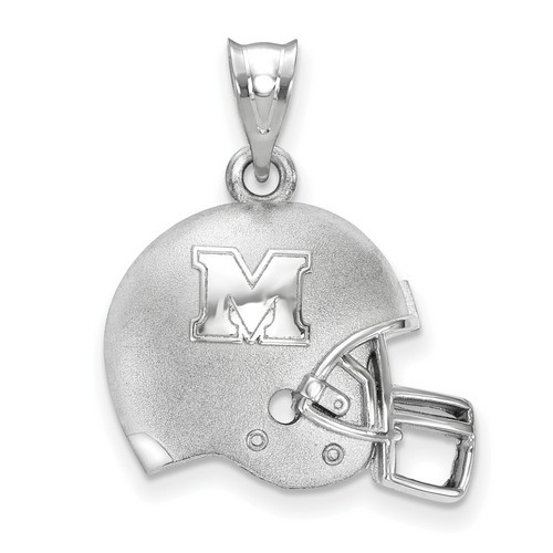 Marshall University Thundering Herd Sterling Silver 3D Football Helmet Pendant