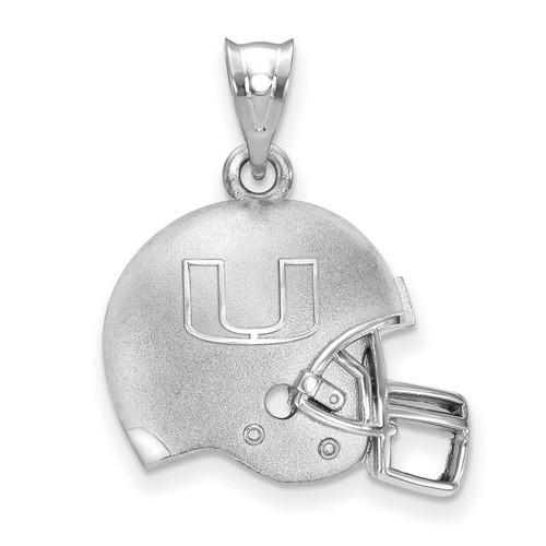 University of Miami Hurricanes Sterling Silver Football Helmet Logo Pendant